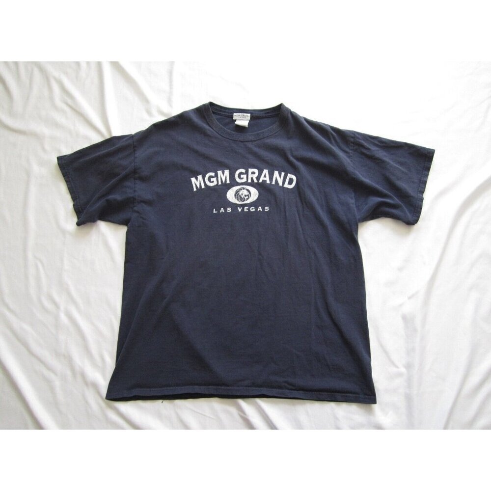 Men Distressed Official MGM‎ Grand Las Vegas Short Sleeve T-Shirt Sz XL (MT356)